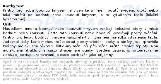Přístroj na úlevu při bodnutí hmyzem Beurer BR90 - popis