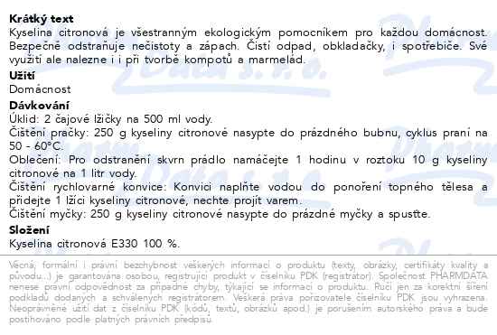 Autentis Kyselina citronová 1000 g - popis