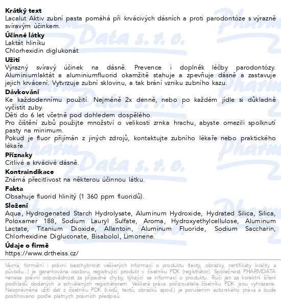 Lacalut Aktiv 2 x 75 ml Duopack - popis