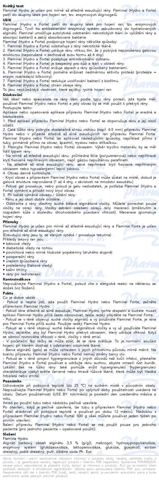 Flaminal hydro 50 g - popis