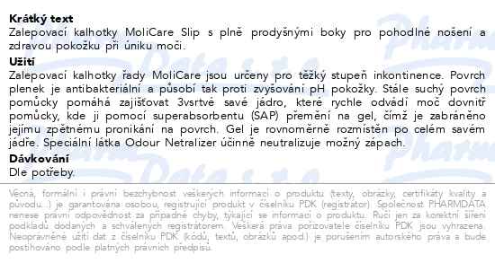 Molicare Premium kalhotky zalepovací 6 Kapek vel. XL 14 ks - popis