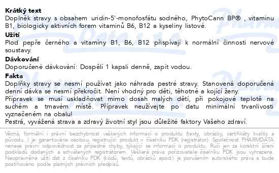 Neurotamin Generika 60 kapslí - popis