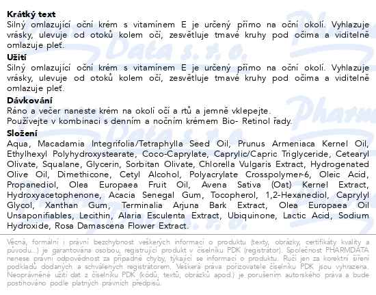 Dermacol Bio Retinol oční krém 15 ml - popis