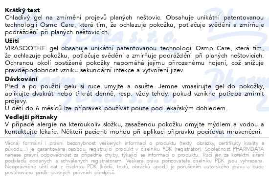 Virasoothe chladivý gel 50 g - popis