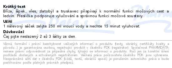 Urologický čaj s brusinkou 20 sáčků AGmed - popis