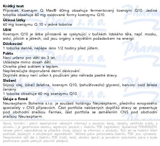 Koenzym Q Max 60 mg 60 tobolek - popis