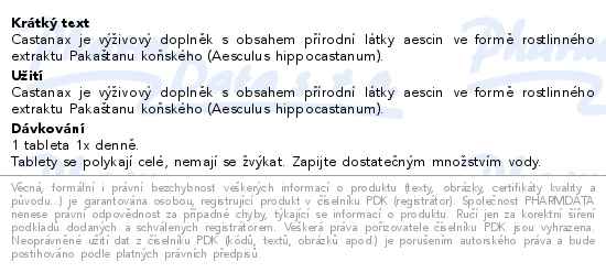 Castanax Aescin 30 mg 60 tobolek - popis
