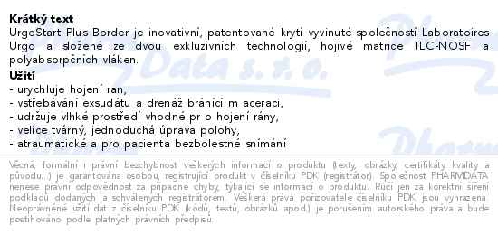 Urgostart Plus Border adhezivní pěnové krytí, lipidokoloidní 12cmx12cm 10 ks - popis
