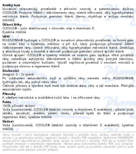 Rigenoma Hydrogel 100 ml - popis