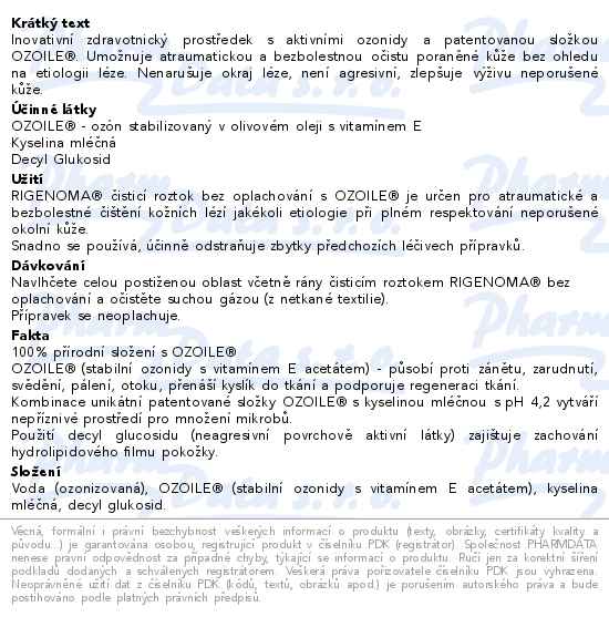 Rigenoma čisticí roztok bez oplachování 750 ml - popis
