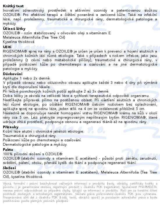 Rigenoma Sprej 20 ml - popis