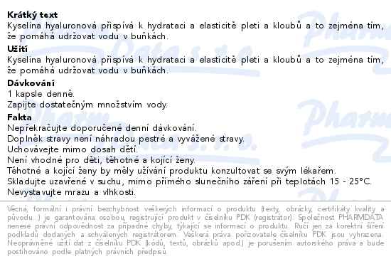 Blendea Kyselina Hyaluronová 60 kapslí - popis