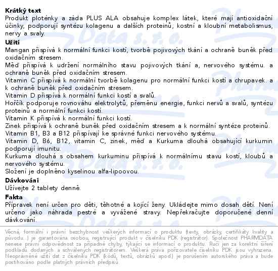 Movit Ploténky a záda Plus Ala 90 tablet - popis
