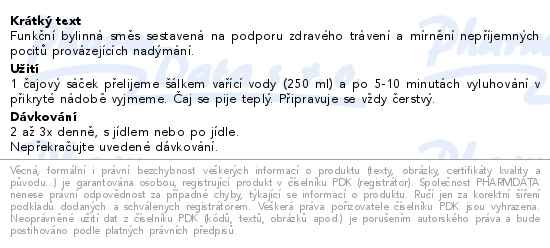 Leros čaj Na Nadýmání 20x1,5 g - popis