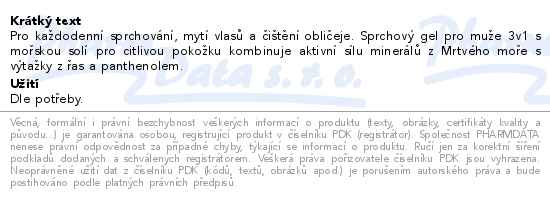 Salt House Šampon pro muže 3v1 sensitive 250ml - popis