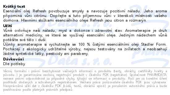 Stadler Form Refresh Esenciální olej 10 ml - popis