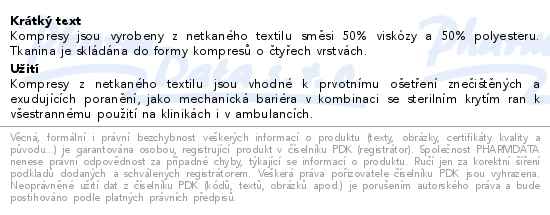Kompres NT nesterilní 4vrstvý 7,5x7,5cm 100 ks - popis