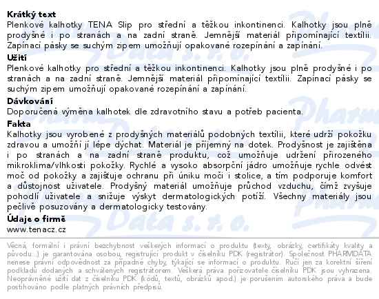 Tena Proskin Slip Plus XS inkontinenční kalhotky 30ks 710473 - popis
