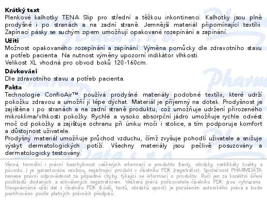 Tena Slip Plus Xl kalhotky absorpční zalepovací - popis