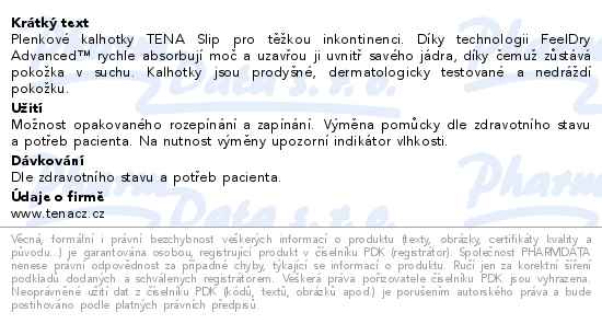 Tena Slip Maxi Xl kalhotky absorpční zalepovací - popis