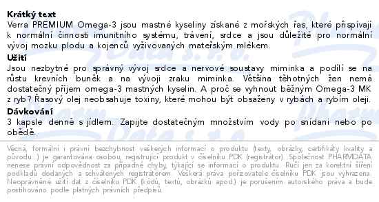 Verra Premium Omega-3 90 kapslí - popis