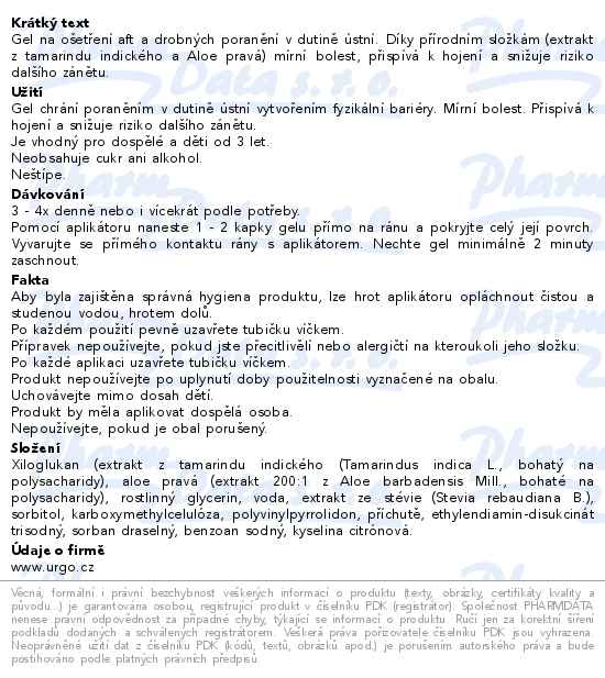 Urgo Gel na afty Junior 8 ml - popis