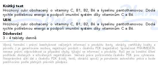 Energit Hroznový cukr multivitamín jahoda 17 tablet - popis