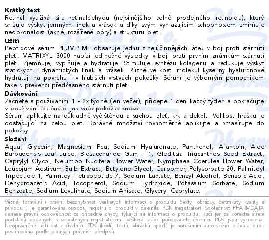 Tomas Arsov Plump Me Peptidové hyaluronové sérum 30 ml - popis