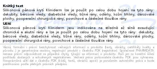 Pěnový silikonový obvaz Kliniderm s okrajem, 15x15 cm, 5 ks v balení - popis