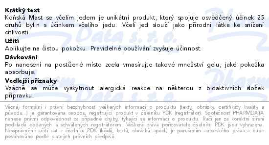 Swissmedicus Koňská mast se včelím jedem 150 ml - popis