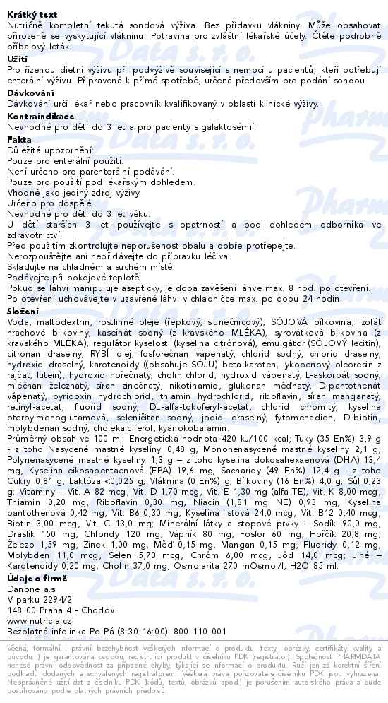 Nutrison perorální roztok 500ml - popis
