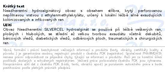 Silvercel Non-adherent Hydro-alginate antimikrobiální krytí 5x5cm, 10 ks - popis
