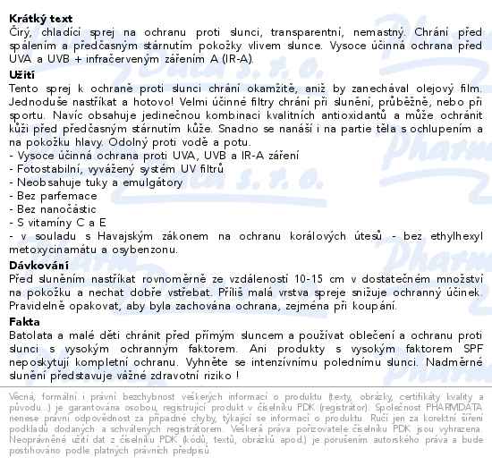 Ladival Sport sprej OF50+ 150ml - popis