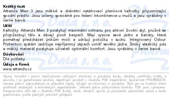 Kalhotky absorpční Attends Men 3 Large 10ks - popis