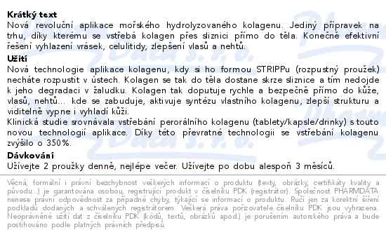 Pure District Stripp Collagen pure oral skincare 30 ks - popis