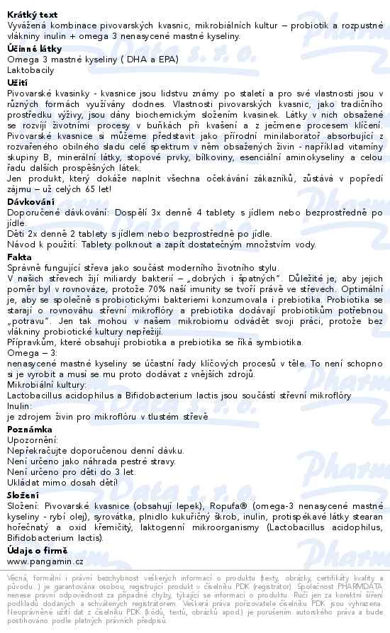 Pangamin Bifi&Omega3 200 tablet - popis