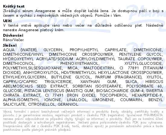 Orlane Anagenese sérum 30ml - popis