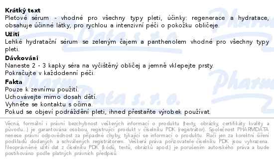 Beauty of Joseon pleťové sérum se zeleným čajem 30ml - popis