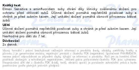 Elmex Sensitive whitening zubní pasta duo 2 x 75 ml - popis