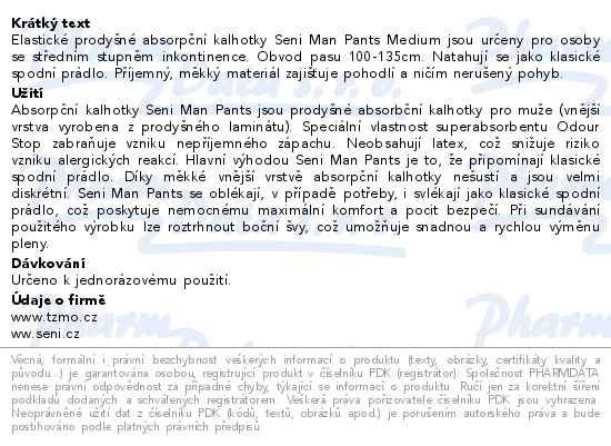 Seni Man Pants Large 10ks - popis