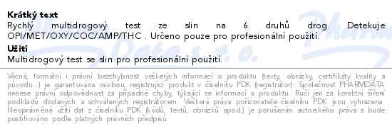 JusChek Multidrogový rychlý test ze slin 1 kus - popis