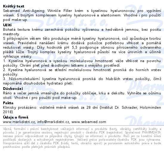 Sebamed Anti-Ageing vyplňující krém 50 ml - popis