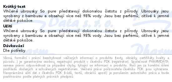 Petite&Mars Vlhčené ubrousky bambusové 4x56 kusů - popis