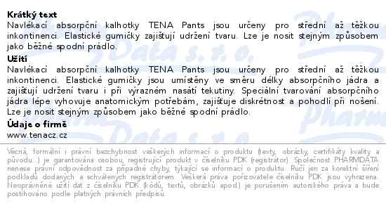 Tena ProSkin Pants Super Medium inkontinenční kalhotky 12ks 793523 - popis
