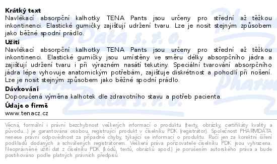 Tena Proskin Pants Maxi Small inkontinenční kalhotky 10ks 794412 - popis