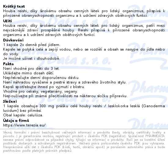 Terezia Reishi forte cps.120 - popis