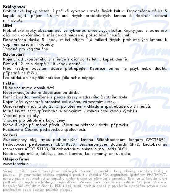 Terezia Probiotika Baby 10 ml - popis