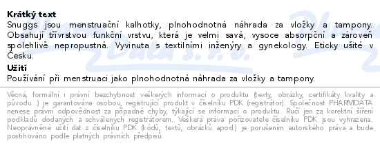 Snuggs Menstruační Bikiny plavky slabá menstruace M - popis