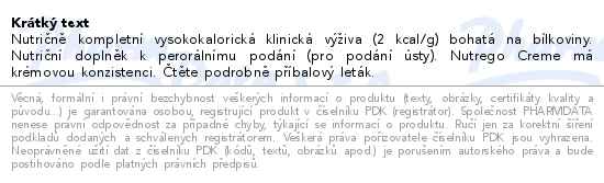 Nutrego Creme S příchutí oříšek perorální roztok 12x175g - popis
