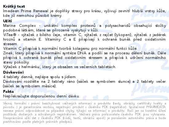 Imedeen Prime Renewal 120 tablet - popis